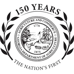 Georgia Department of Agriculture and Commerce logo. 150 years. The Nations's first.